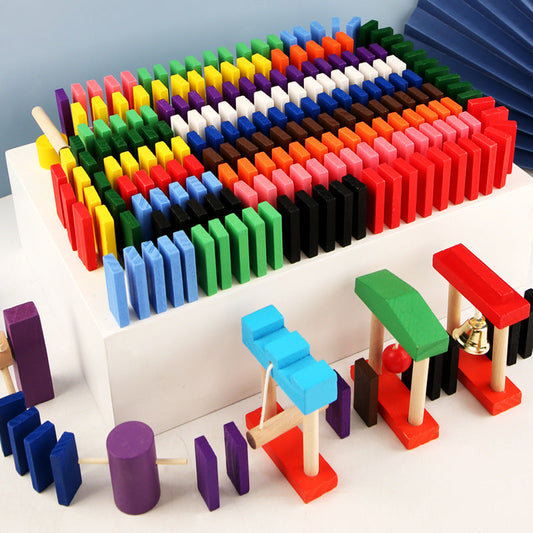 "Rainbow Cascade Domino Set" – Learn, Build, and Play with Endless Fun