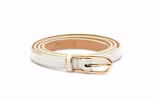 Stylish Women's Belt – White Artificial Leather