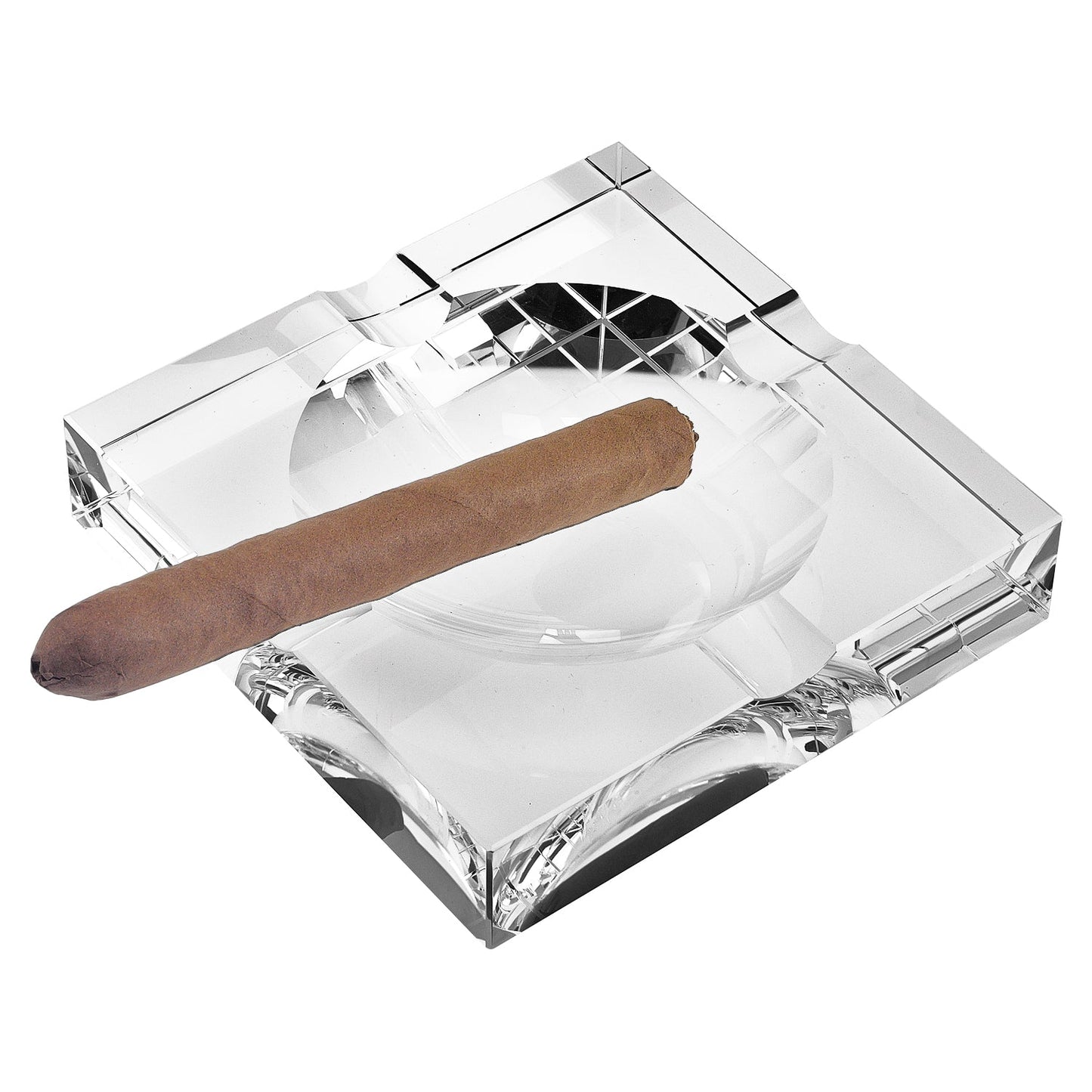 "LuxeClear Crystal Cigar Ashtray" – Elegance Meets Functionality