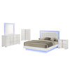 5-Piece Eastern King Size Futuristic Bedroom Set with LED Lighting