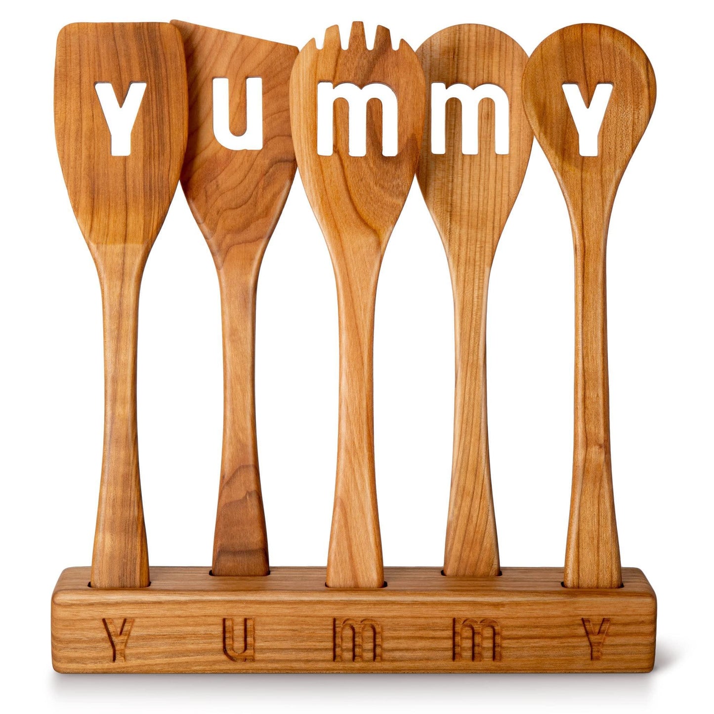 Solid Cherry Wood Utensil Set – Natural Beauty and Functionality