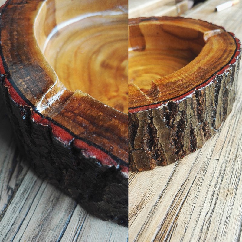 Natural Wood Piece Ashtray – 100% Handmade