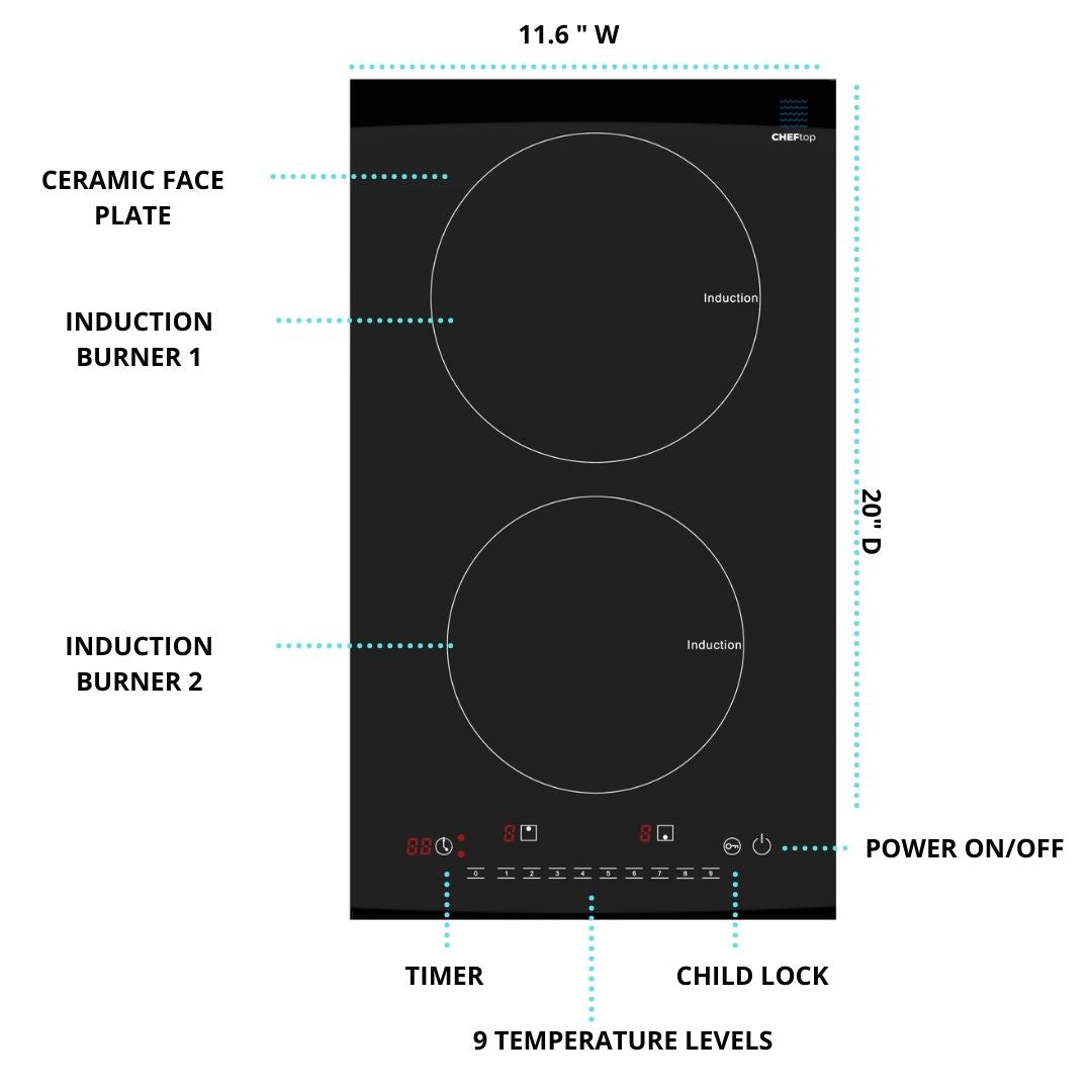 Cheftop Dual Induction Cooktop – Efficient, Versatile, and Modern