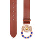 Marquis Belt – Brown Full Grain Leather with Zirconia Detailing