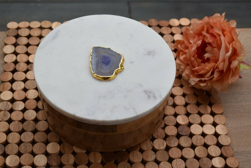 Round Wooden Box with Marble Lid – Available in 3 Sizes