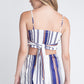 Chic Two-Piece Set with Striped Print and Front Tie Detail