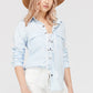 Casual-Chic Lace-Up Top with Pocket Detail