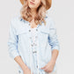 Casual-Chic Lace-Up Top with Pocket Detail