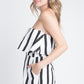 Effortless Strapless Striped Romper with Handy Pockets