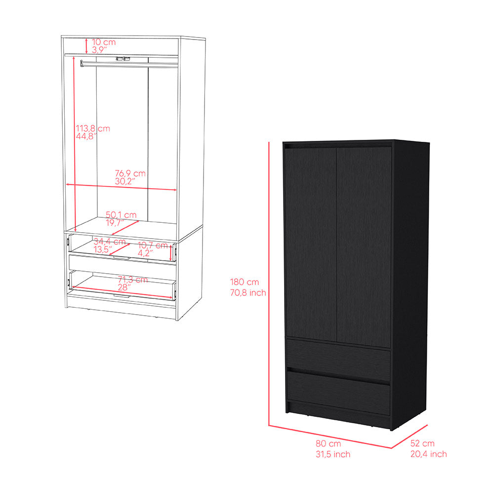 Lewes 2-Piece Bedroom Set – Modern Armoire & Dresser Combo