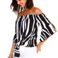 Stylish Off-Shoulder Striped Top with Front Tie Detail