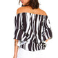 Stylish Off-Shoulder Striped Top with Front Tie Detail