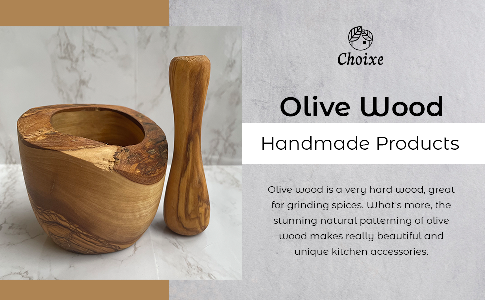 Olive Wood Mortar & Pestle – Timeless Craftsmanship for Your Kitchen