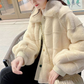 Women’s Faux Fur Jacket with Vegan Leather Trimmed Cuffs – Soft, Stylish, and Cruelty-Free