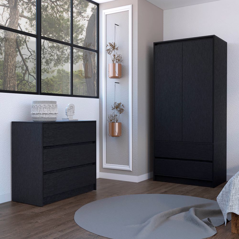 Lewes 2-Piece Bedroom Set – Modern Armoire & Dresser Combo