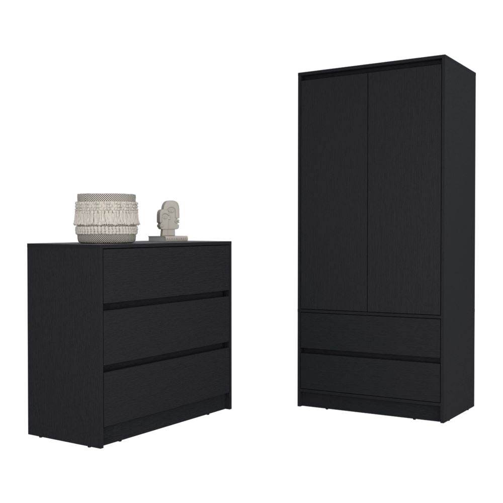 Lewes 2-Piece Bedroom Set – Modern Armoire & Dresser Combo