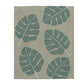 Abstract Leaves Green Lines Plush Velveteen Throw – Soft, Stylish, and Cozy