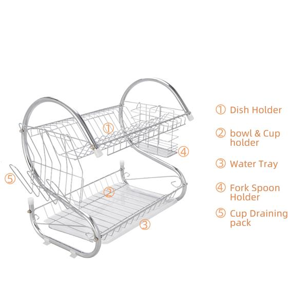 Multifunctional S-shaped Dual Layer Dish Drainer – Stylish & Space-Saving