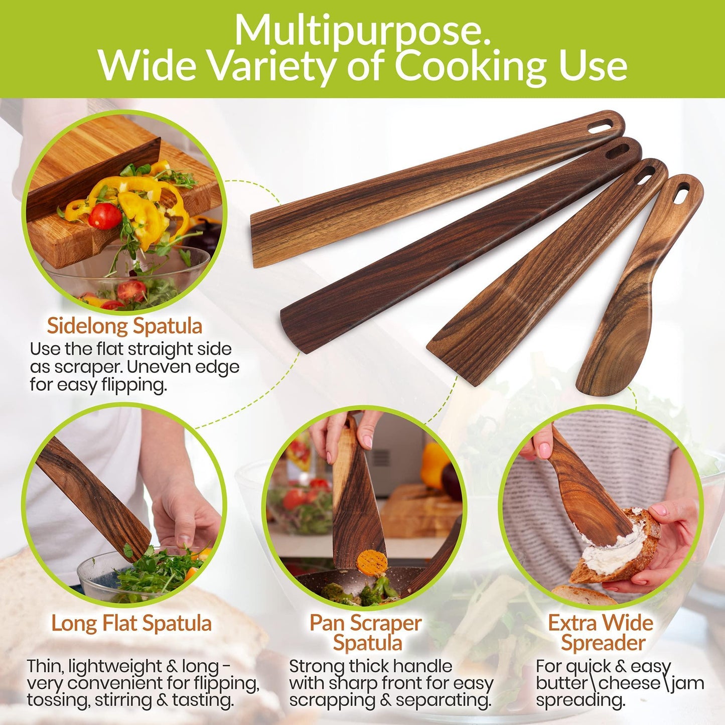 Handmade Wooden Cooking Utensils Set – Essential Tools for Every Kitchen