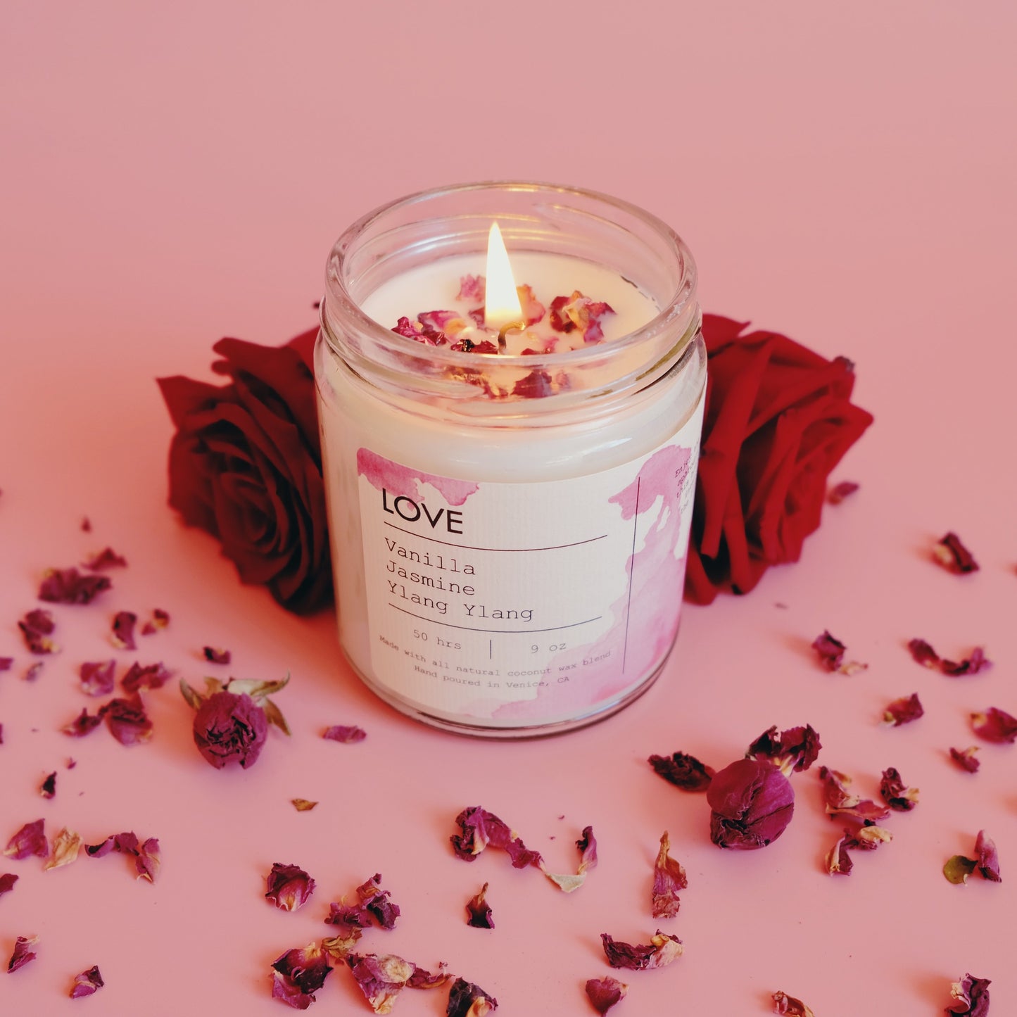 Limited Edition Love Petals Candle – Hand-Poured with Organic Rose Petals