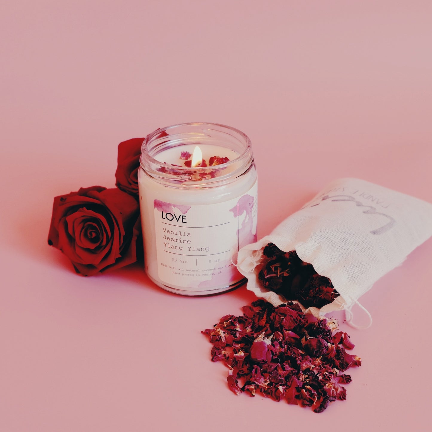 Limited Edition Love Petals Candle – Hand-Poured with Organic Rose Petals