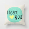 "I Heart You" Throw Pillow – A Charming Touch for Any Room