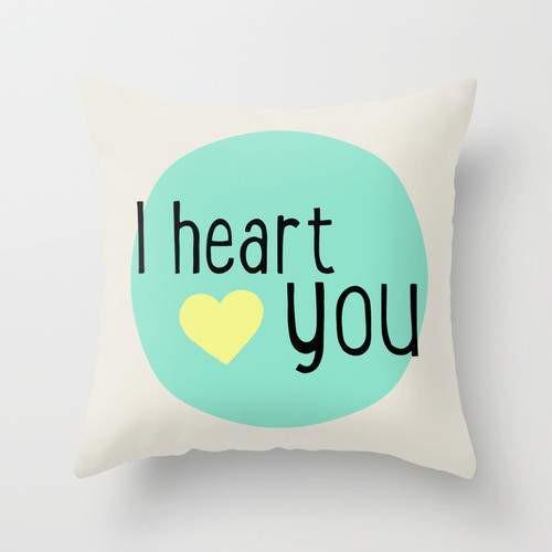 "I Heart You" Throw Pillow – A Charming Touch for Any Room